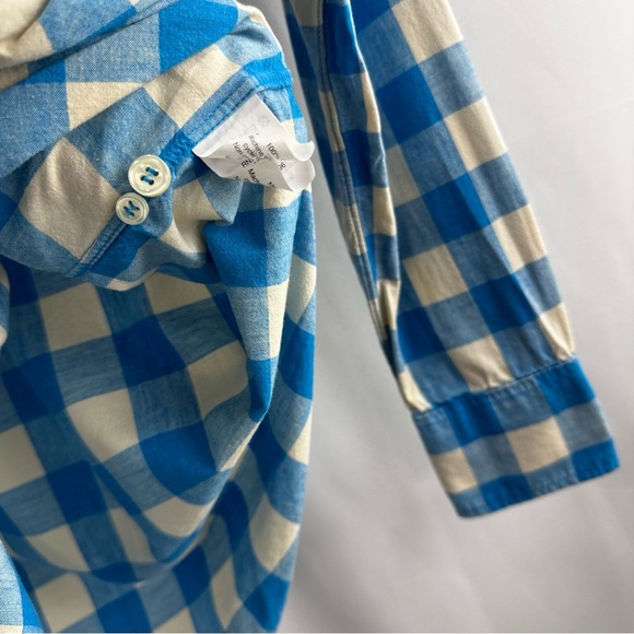 J.Crew Women's XS Boy Fit Button Up Shirt Blue White Gingham Check Lightweight - Picture 9 of 10